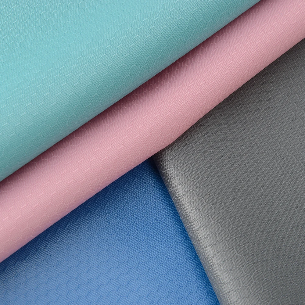 100% Polyester Bag Material 420D DTY Oxford Hexagonal Diamond Jacquard Fabric for Trolley Case