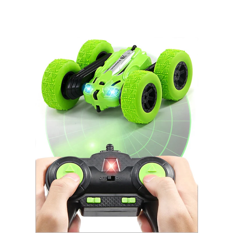 2.4G remote control double sided rc car toy 360 degrees rolling stunt car with light Remote Control Car