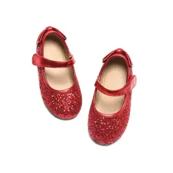 Custom Bowknot Wedding Party Princess Little Girls Ballet Mary Jane Flat Dress Shoes