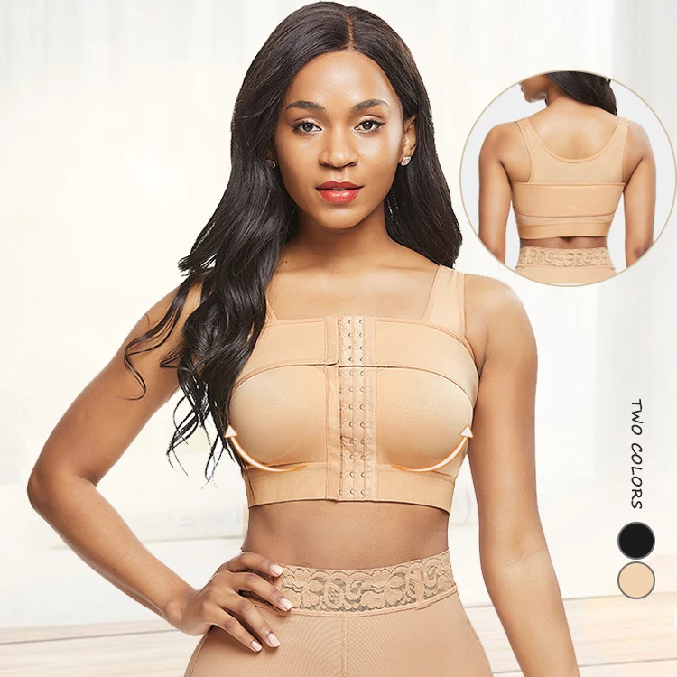 Waistdear Adjustable Hooks Skin Corset Top Women Body Shaper Post Surgery Compression Push Up Bra