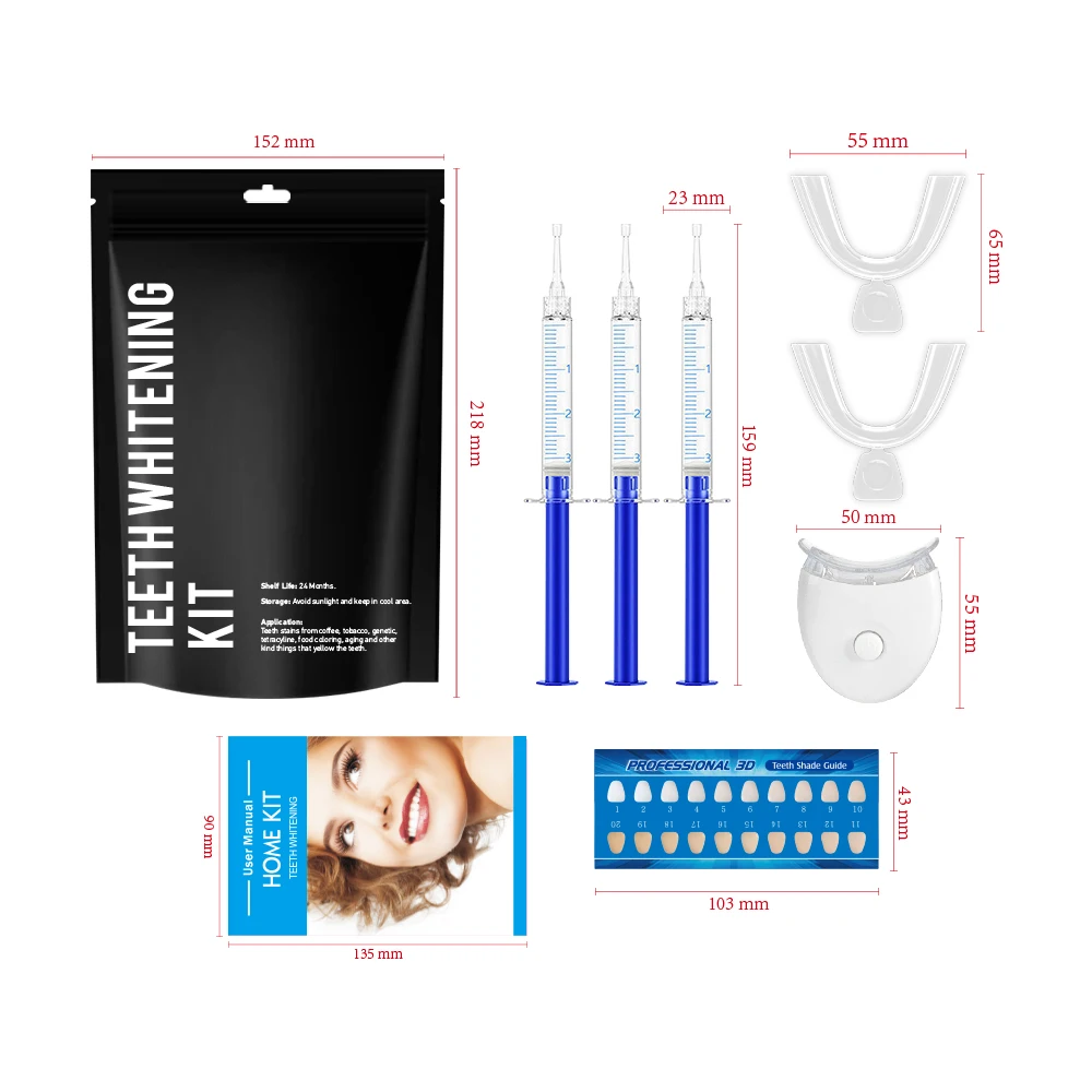GlorySmile Dental Whitening LED Cold Light Teeth Whitening Tool Peroxide Dental Bleaching Oral Care Device Kit