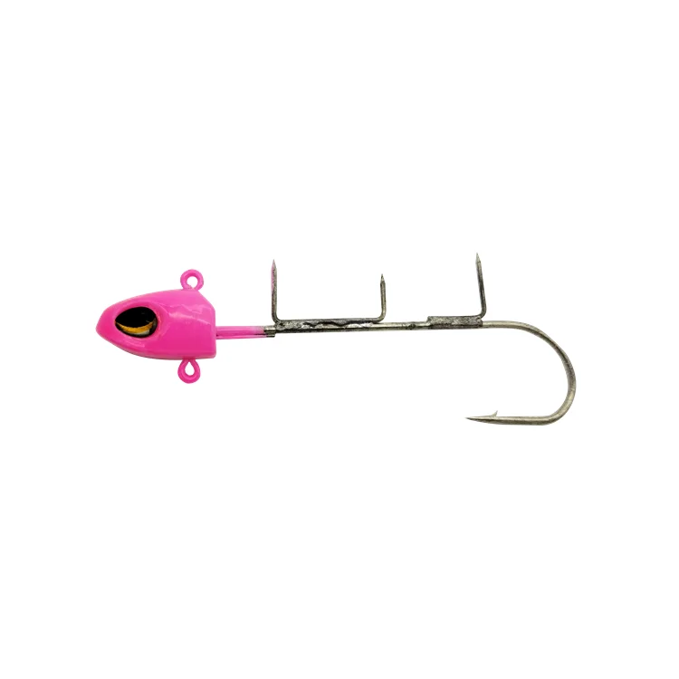 
Large Luminous head Bait Fishing Saltwater Jigging Single Fish Jig Hooks 