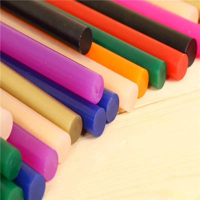 7mm 11mm purple green non-toxic colored diy hot melt glue sticks