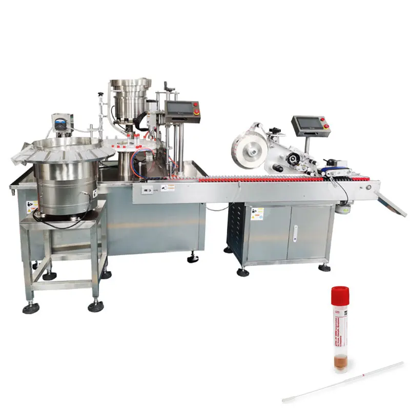 Automatic Lab Medical Tube Vaccune Reagent Filling Machine Vial Liquid Reagent Test Tube Filling Capping Machine