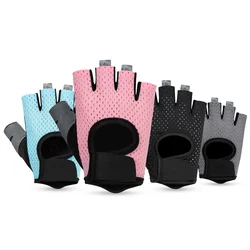 Wholesale training fingerless fitness bodybuilding gym weight lifting gloves women