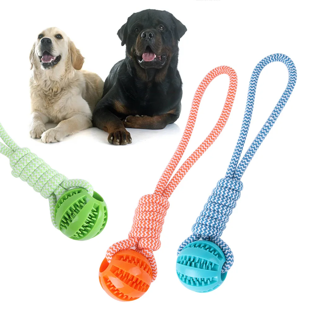 Hand pull leaky ball molars bite resistant cotton rope interactive pet tooth cleaning toy dog supplies