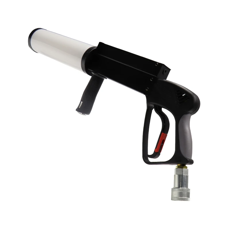 The most popular handheld CO2 gun with LED passes through a high-pressure liquid CO2 generating column