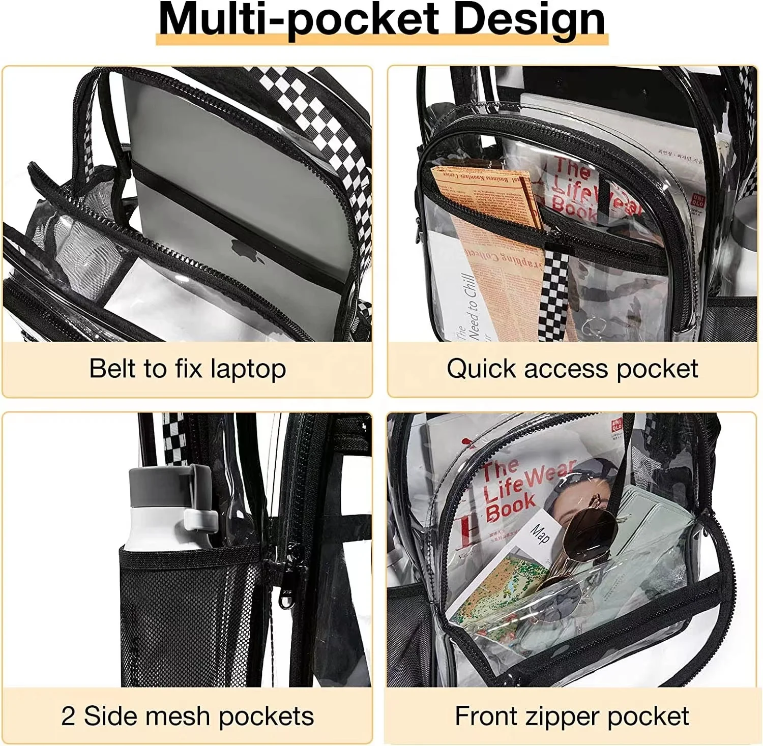 Hot Sale School Outdoor Waterproof Clear Transparent Pvc Backpack Clear Mini Backpack