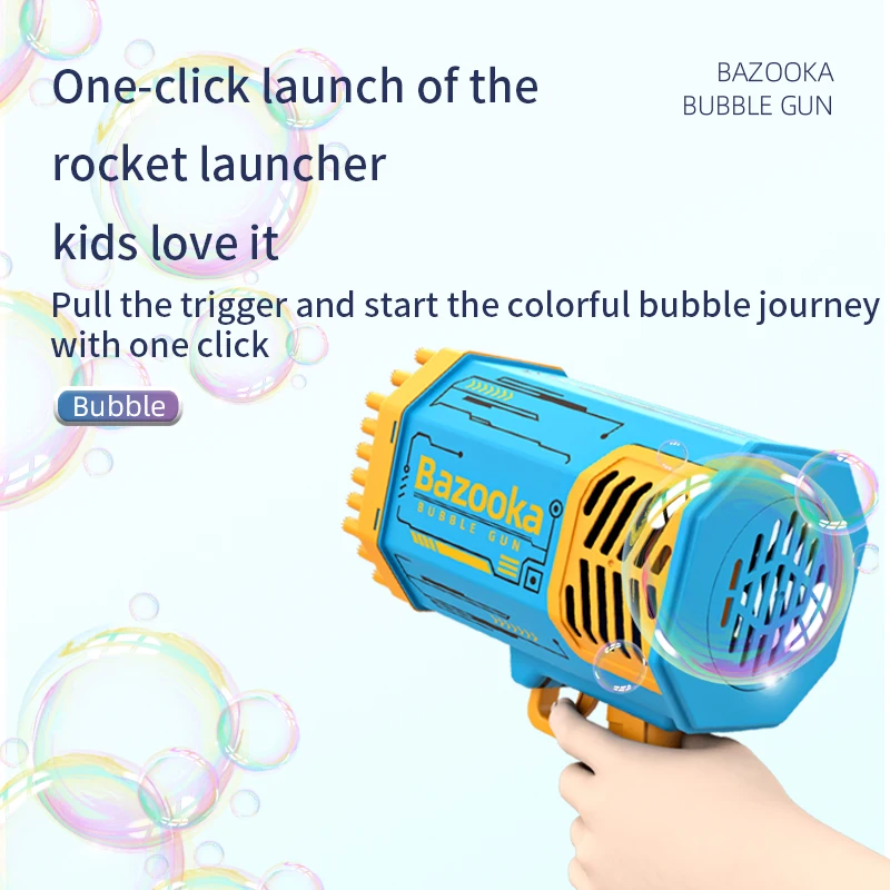 Summer Outdoor Toys Selling Rocket Gatling 88 Holes Bubble Machine Super Multi Bubble Automatic Bazooka Bubble Guns