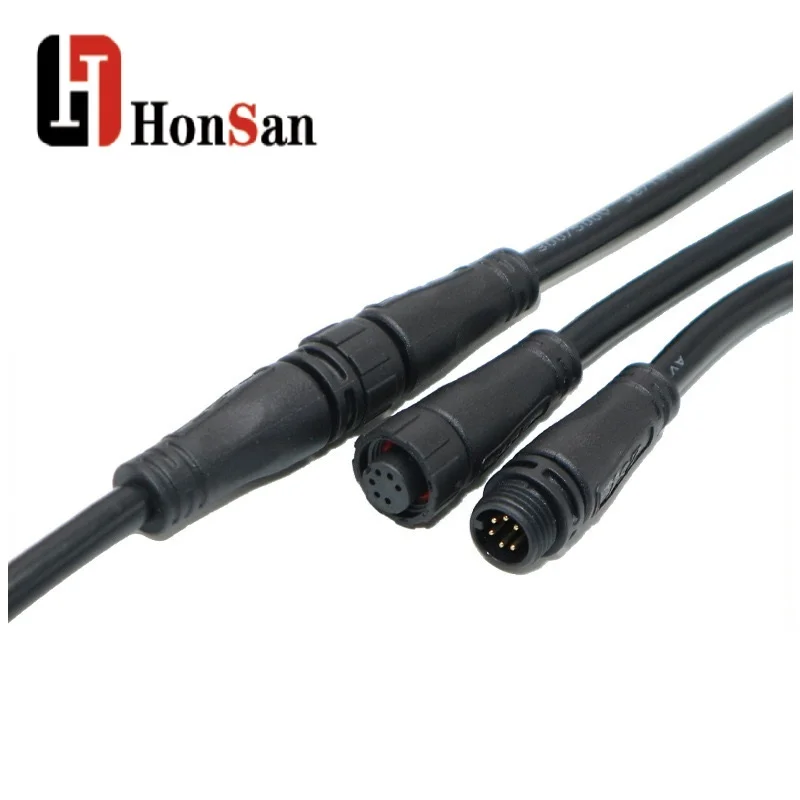 Aviation 2 3 4 5 6 7 8 Pin Circular M12 Cable Waterproof M12 Connector Cable M16 Connector  Ip68 Waterproof Power Cable