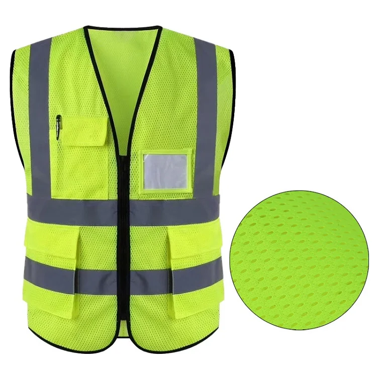 Good Quality Factory Direct Sales Customizable Logo High Visibility Reflector Construction Work Pockets Reflective Safety Vest