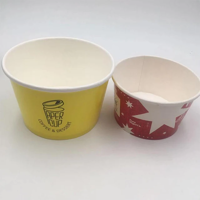 
custom print biodegradable disposable ice cream paper cup 