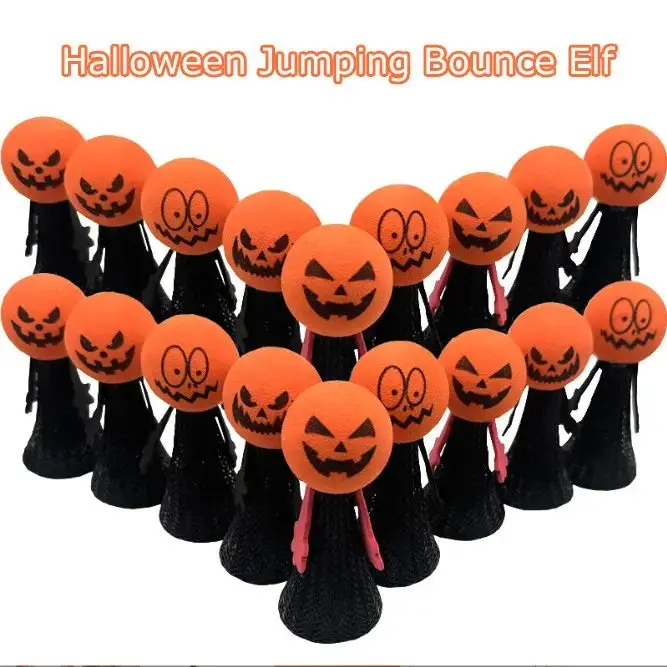 Huiye Halloween Jumping Bounce Elf Toys Novelty Gadgets Gifts Fun Stress Relief Fidget Squeeze Spring Finger Toys For Boys Girls