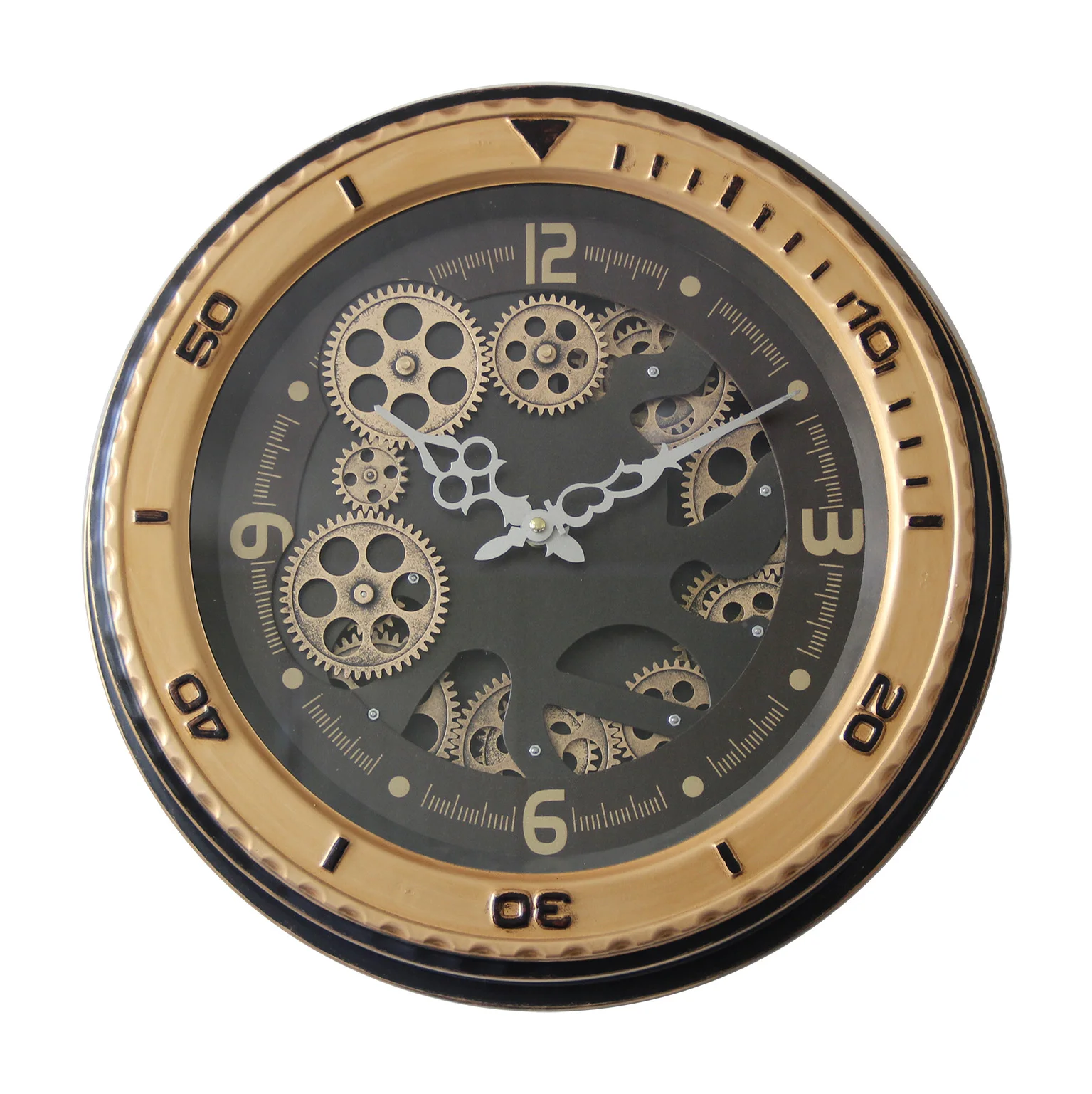 Хорошее качество, Прямая поставка с завода, металлические настенные часы с движущимися механизмами, креативные черные и золотые часы