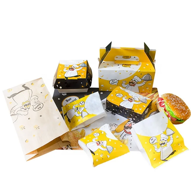  Упаковка для еды на заказ коробка жареной курицы картофеля фри