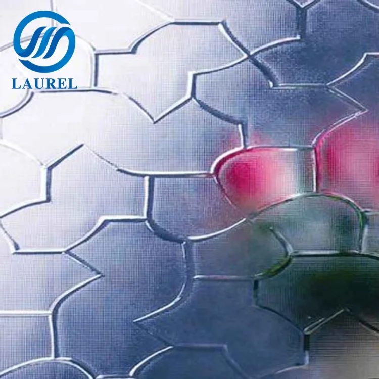 Bronze nashiji pattern glass 4mm 5mm karatachi texture glass sheet for sale
