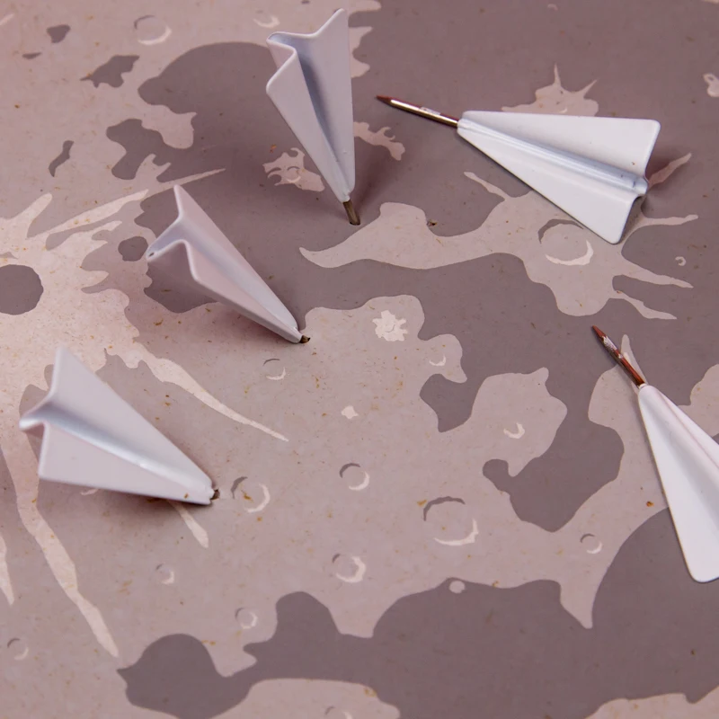 Creative Message Board Paper Airplane Pushpins Drawing Pins Cork Board Tacks Maps Pins Plane Push Pins