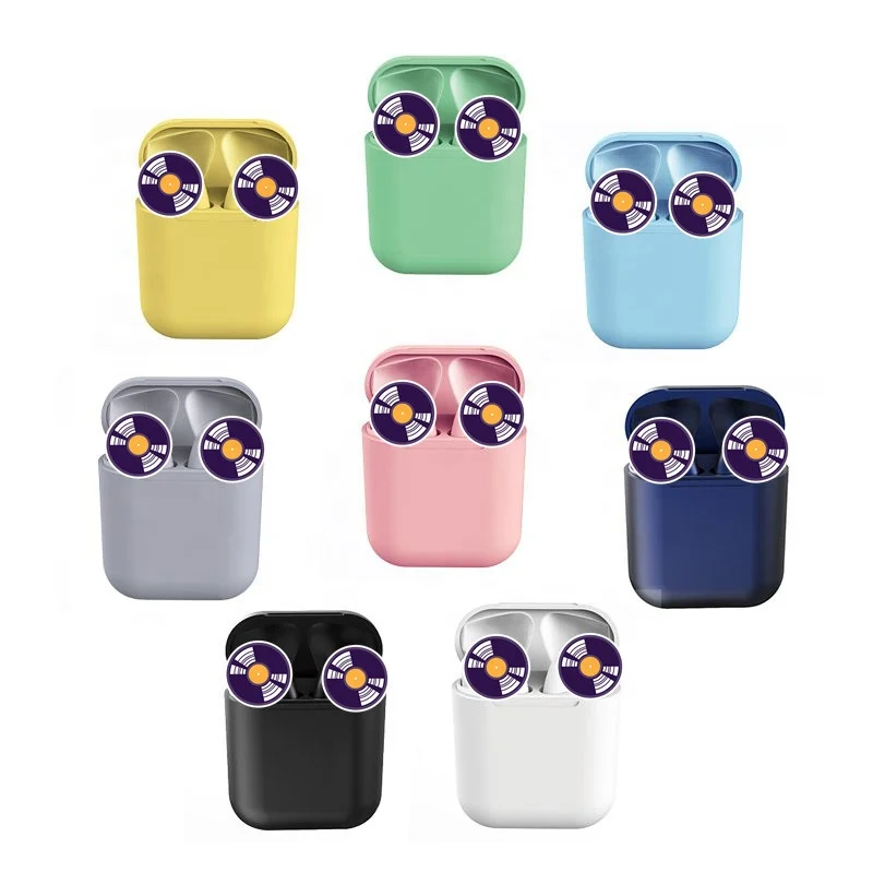 Настоящие беспроводные наушники macaroon inpods 12 tws i12 macaron audifonos touch mini матовые