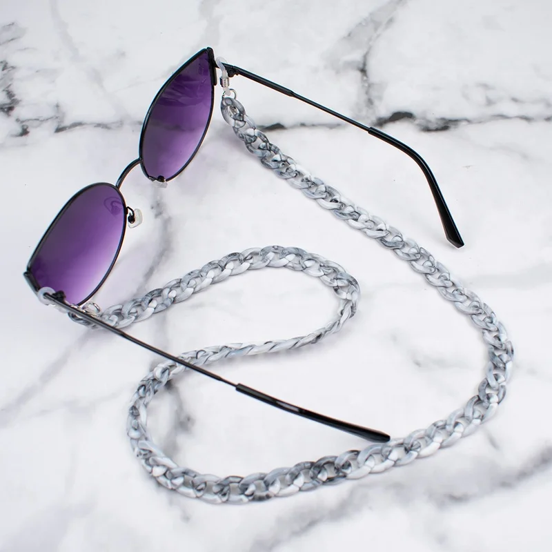 New Trendy Multiple Dual -color 1.1*70cm Acrylic Chain Sunglasses Eyeglass chains face Masking holder for sunglasses