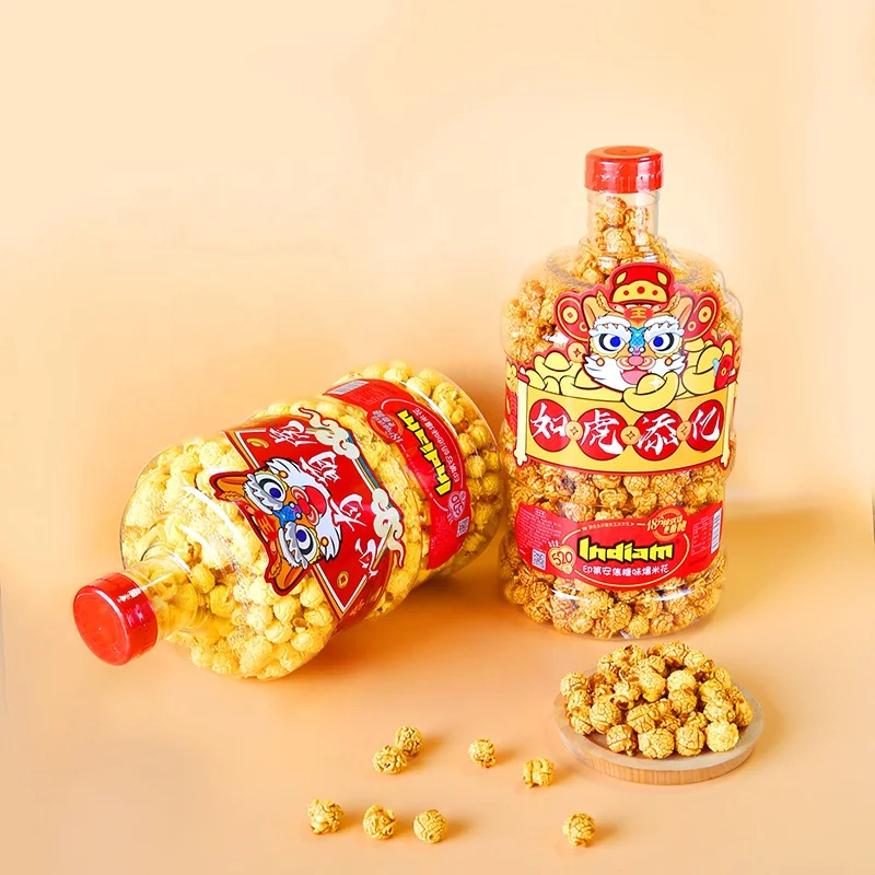 A large volume of exquisite bottles snack  popcorn from chinese snack factory