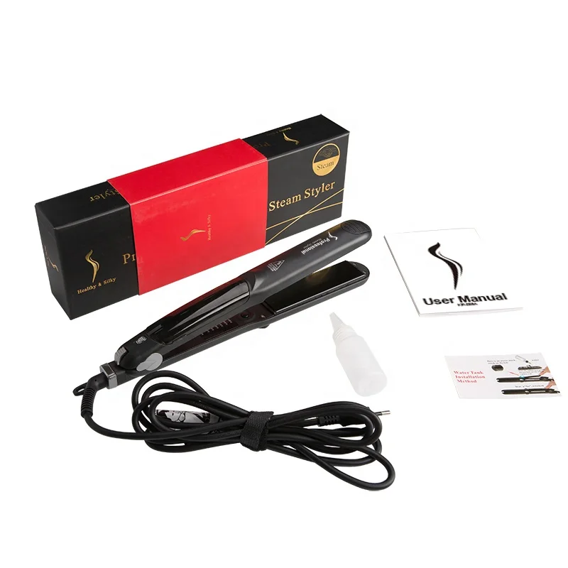 Flat Iron Hair Straightener Professional Salon Ceramic Tourmaline With Vapor Heat up Fast, 360 Swivel Cord Flight