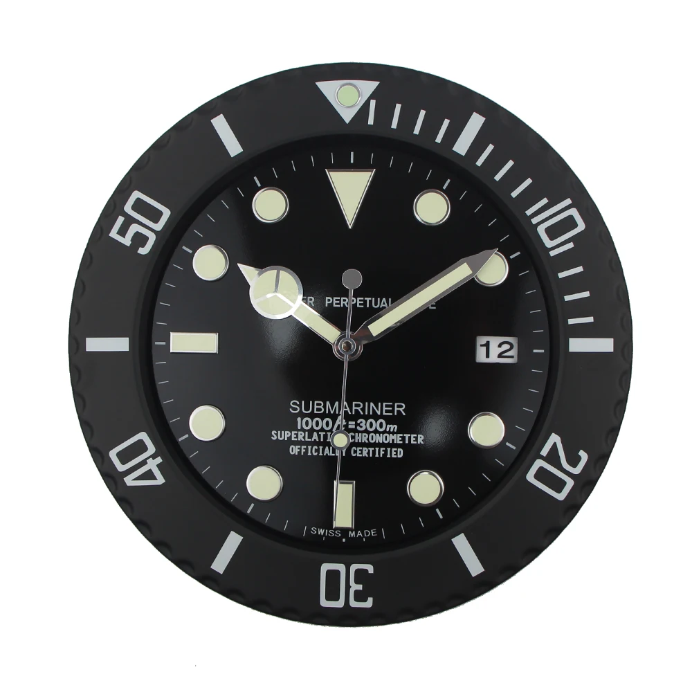 Metal Design Luxury Quartz Wall Watch Clock Analog Office Art Unique Magnifier Modern Wrist Watch Wall Clock and Watch