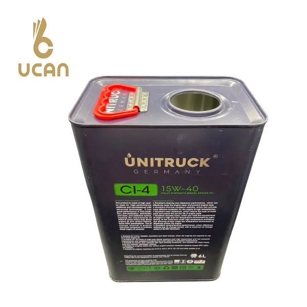 High Quality Engine oil tins 6L empty metal tin can for Motor Oil Rectangle cans
