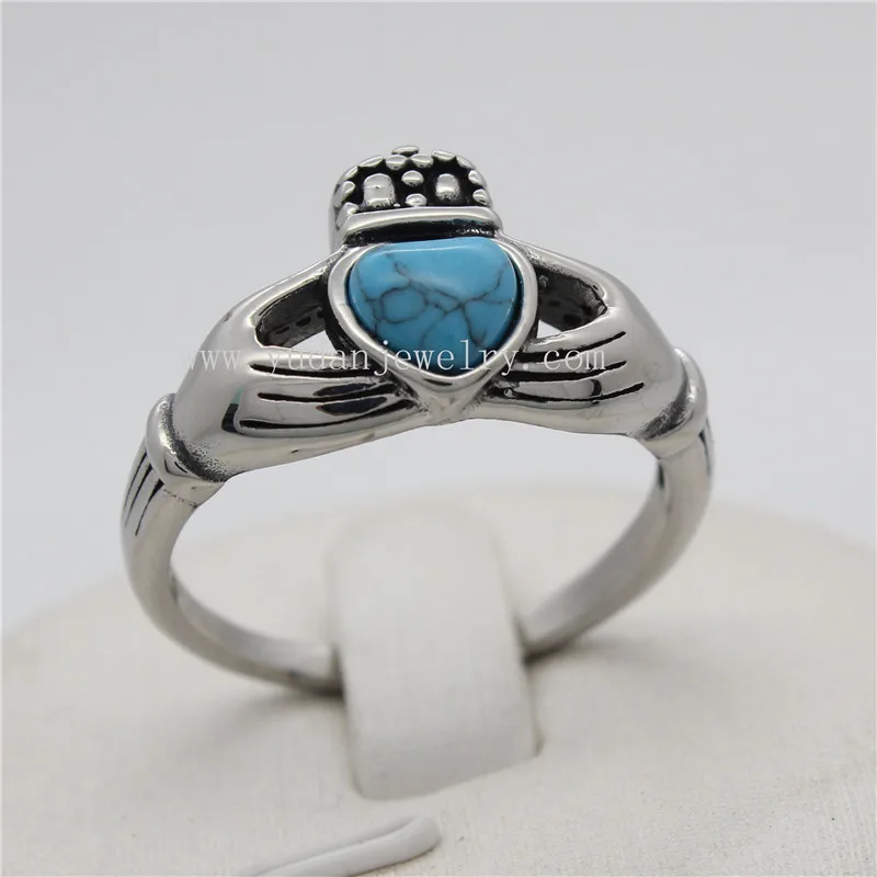Yudan Jewelry Factory Custom Stainless Steel Turquoise Ring Men