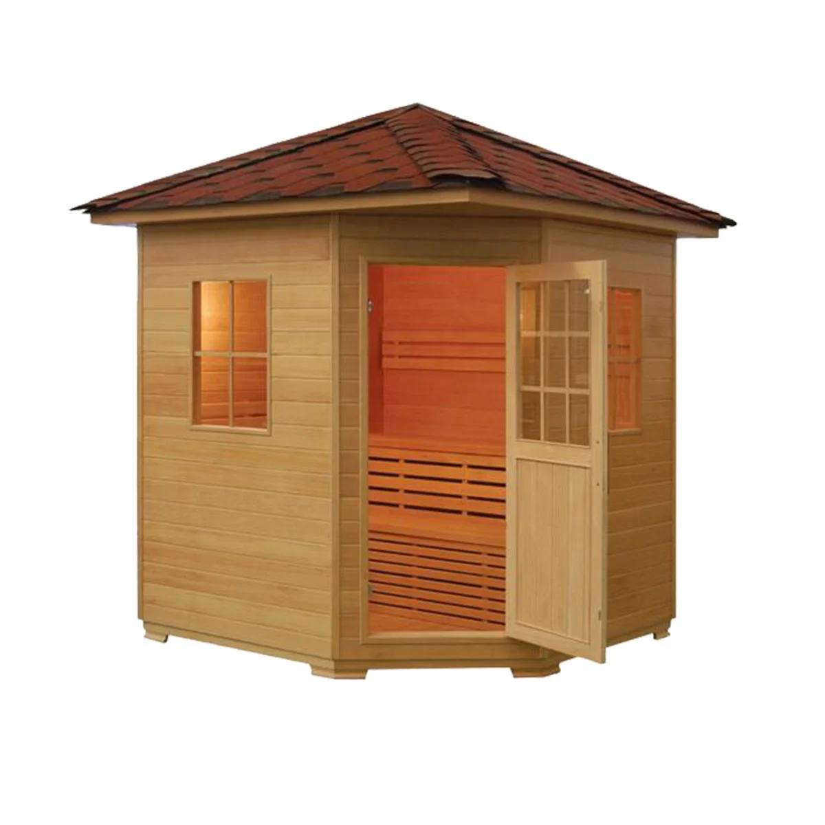 New Pure Canadian Red Cedar Wooden Sauna Outdoor Commercial Sauna Steam Room Kit Set