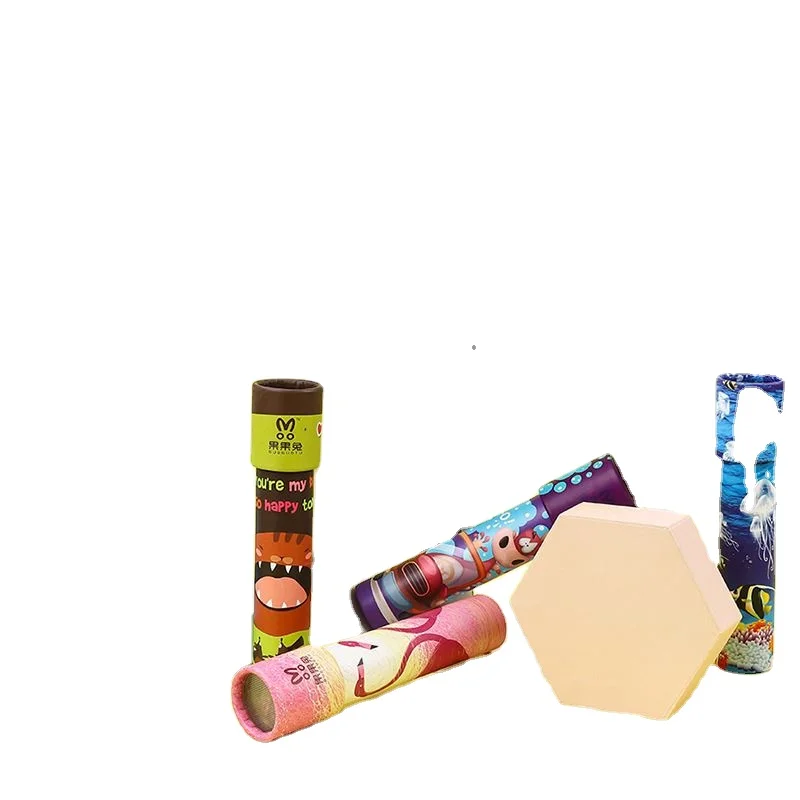 HT Children Magical Toy Bee Eye Multi-prism Effect Mini Wooden Kaleidoscope