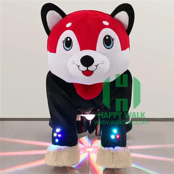 Plush stuffed animal scooter,children electric horse,plush rocking horse on wheels