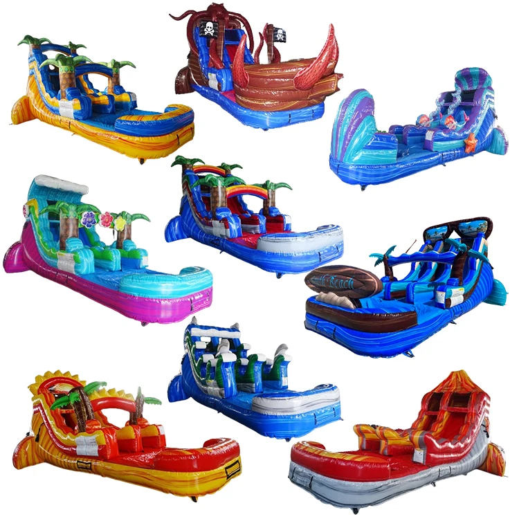 Commercial Giant Inflatable Water Slide Cheap Backyard Kids Party Inflatable Slide With Swimming Pool