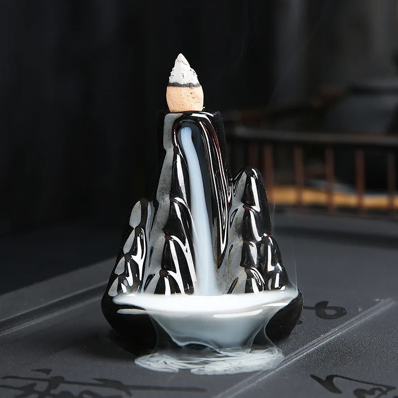 Customize Home Decor Natural Aromatherapy Ceramic Backflow Incense Holder Handmade Waterfall Incense Burner