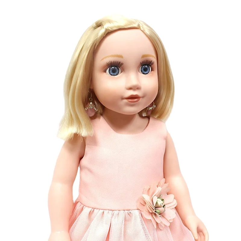 Custom 18 inch dolls made in China wholesale vinyl toy dolls with clothes and shoes