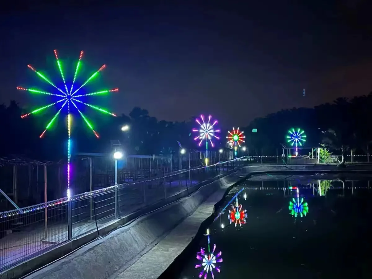 Smart Fireworks Firecrackers  LED Lights with Remote App Control, Color Changing Music Sound Sync Light for holiday lighting