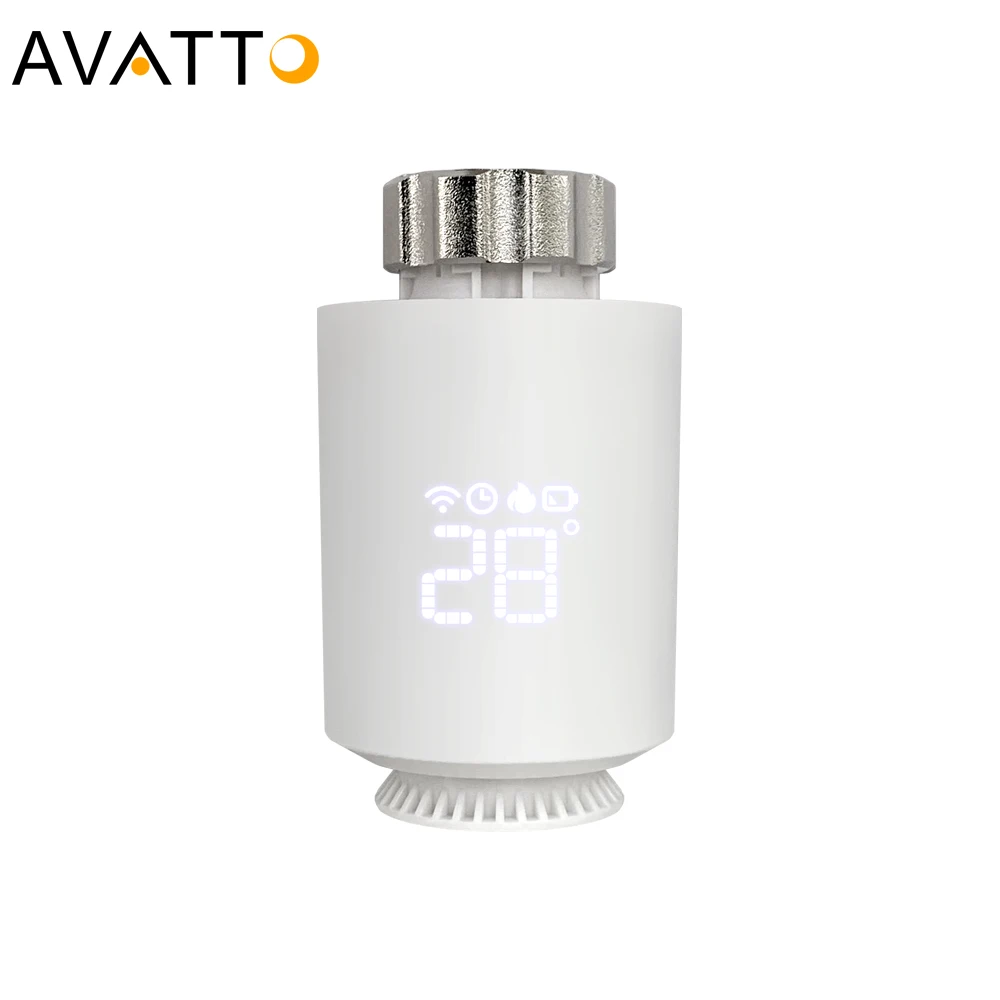 Программируемый термостат AVATTO Zigbee Smart TRV умный клапан радиатора контроллер температуры работает с Alexa Google Home Alice