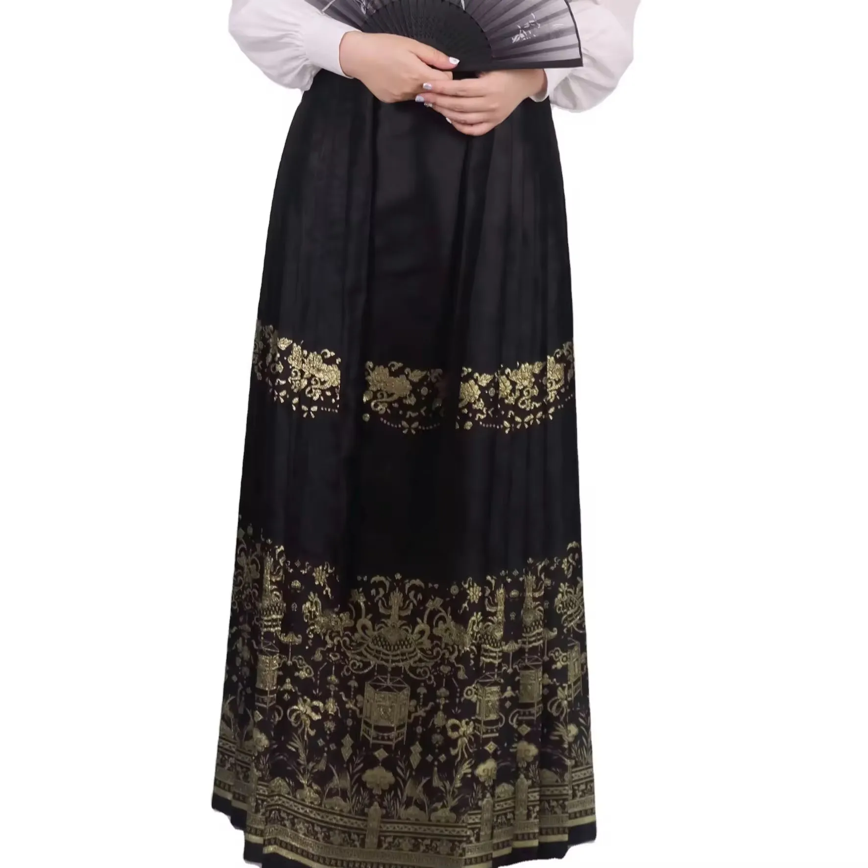 Hanfu Costume Women Khov Skirt Big Sleeve Shirt Silk Full Suit Traditional Chinese Clothing