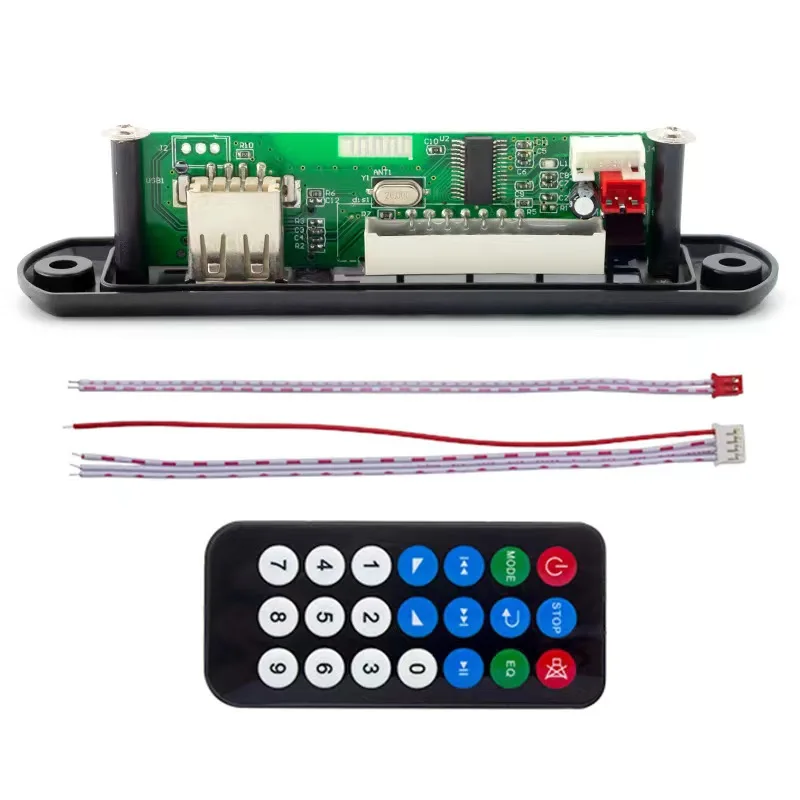 Hot selling MP3 Blue tooth decoding board module 12V car music player radio audio decoder motherboard with USB remote control FM