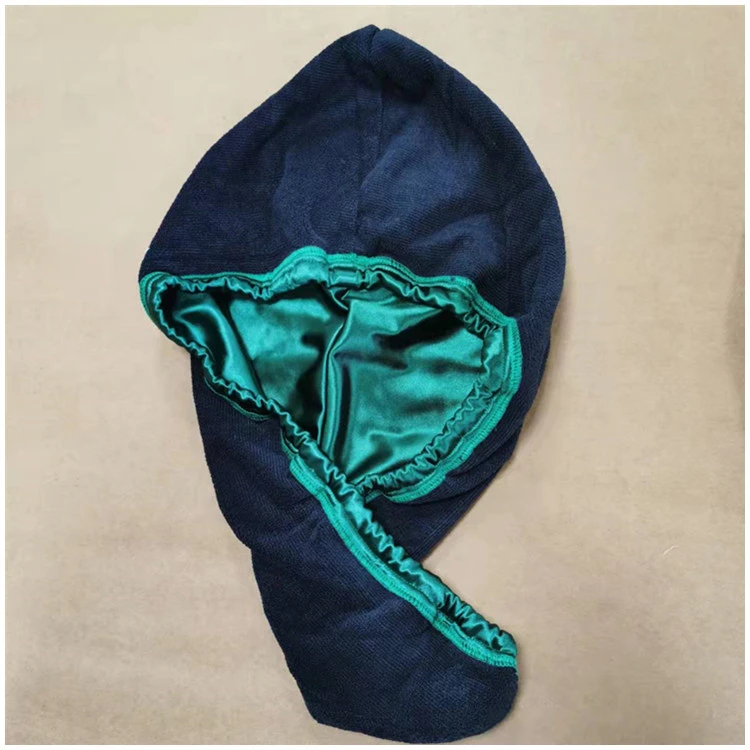 Microfiber satin hair turban wrap towel custom head towel turban for spa