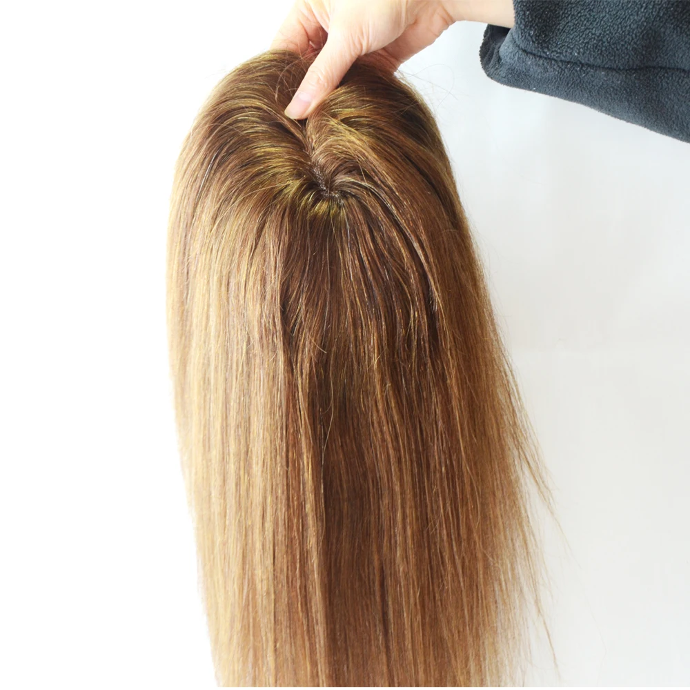 High feedback russian silk base virgin human hair blonde topper