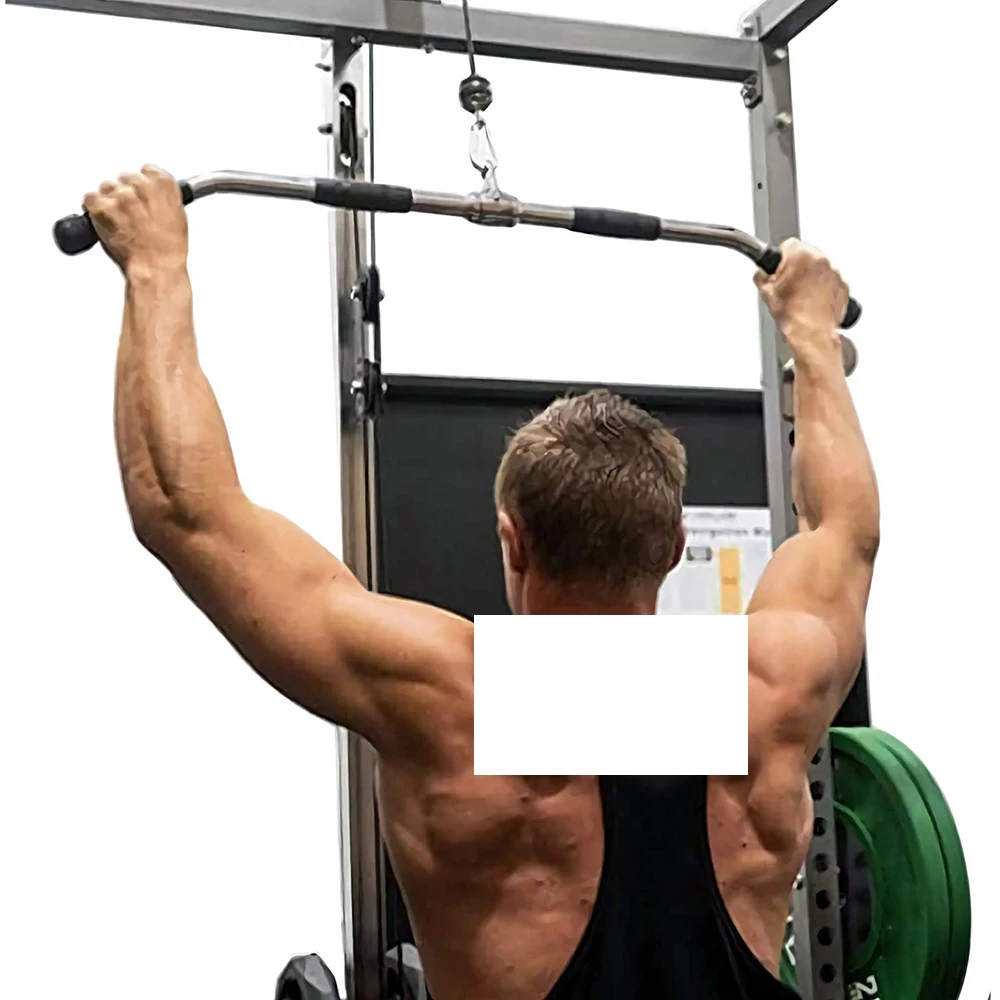 steel pull rubber grip rope down bar workout bar home weight pulley system gym muscle strength fitness training body exercises