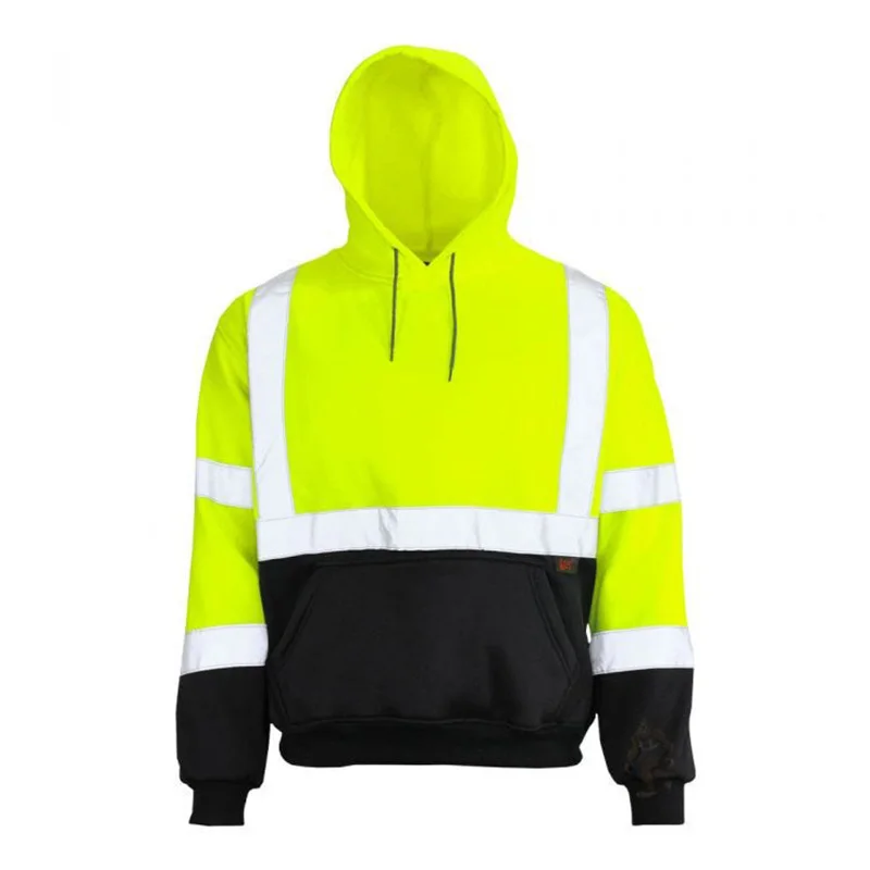 Желтый толстовка с высокой видимостью Hi Vis дышащая конструкция светоотражающая защитная Рабочая одежда толстовки fr