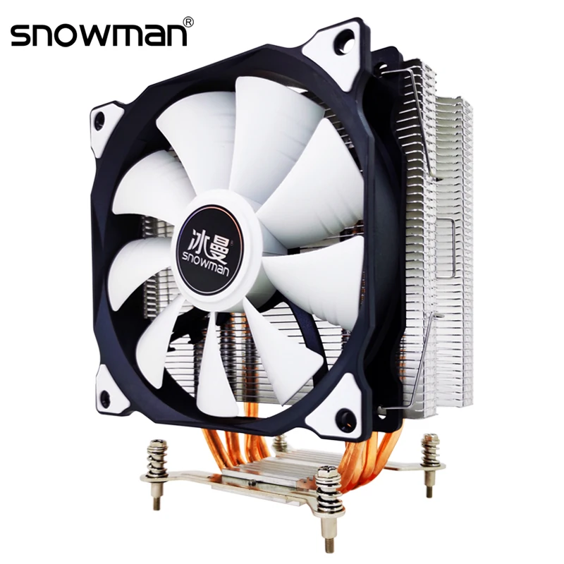 
SNOWMAN 4 Heat Pipes CPU Cooler RGB 120mm PWM 4Pin PC quiet for Intel 1155/1366 