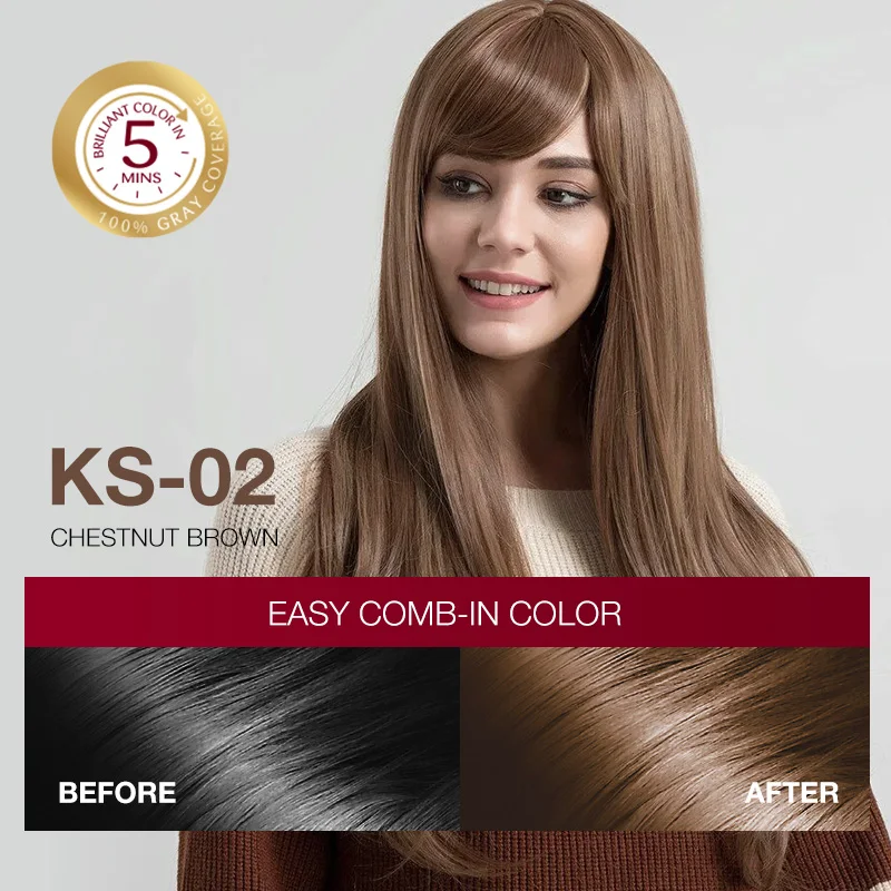 Karseell Maca Best Hair Color Cream 6-IN-1 Chestnut Brown Hair Color Cream For Professional Salon Use