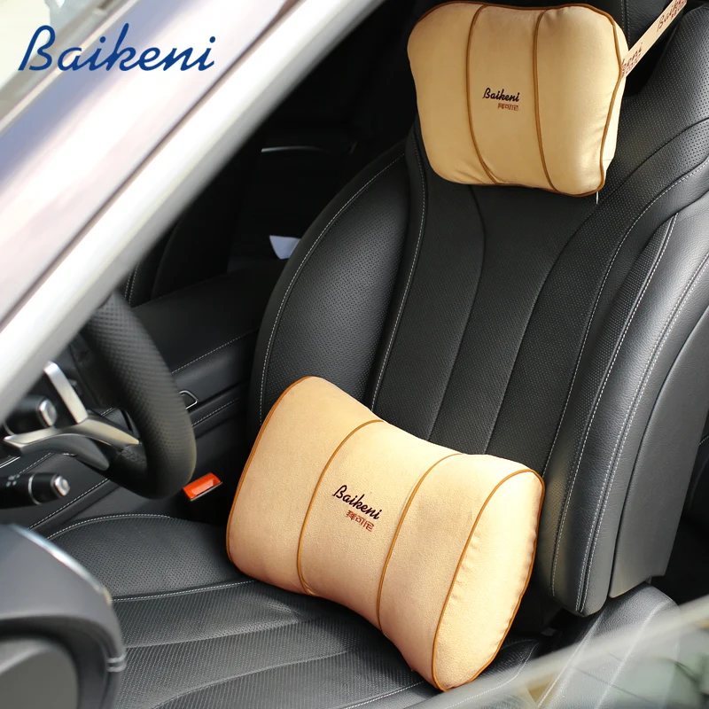 Bamboo Charcoal Memory Foam Car cushion set Car Headrest Neck Support Pillow Car Lumbar Back Support Cushion Almohada
