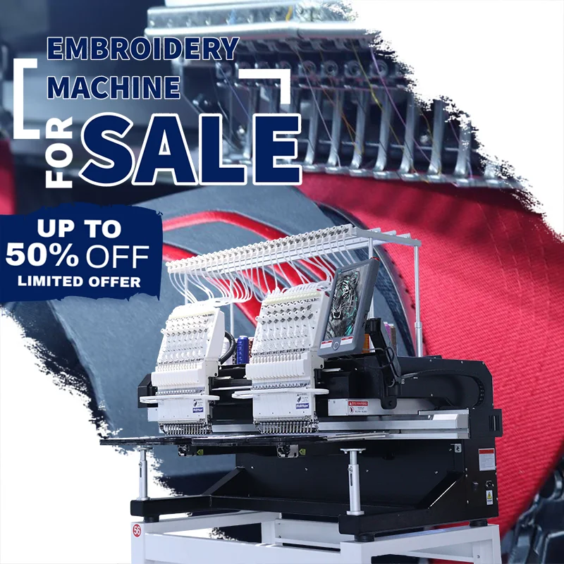 NO.1 Best Selling 2 Head Embroidery Machine Automatically With Customized Computer Screen Stylus 15 Needles and Colors Like Swf
