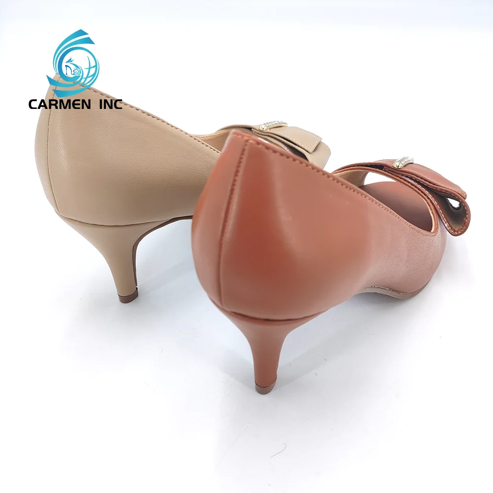Pointed Toe High Heels Pump for Women Thin Heels Fashion High Heels Shoe Box PU Customized Summer Blue Color Shoes for Women TPR