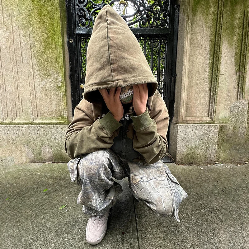 YSJY Custom Camouflage Stacked Pant High Waist Baggy Work Workwear Hunting Real Tree Cargo Camo Pants For Men