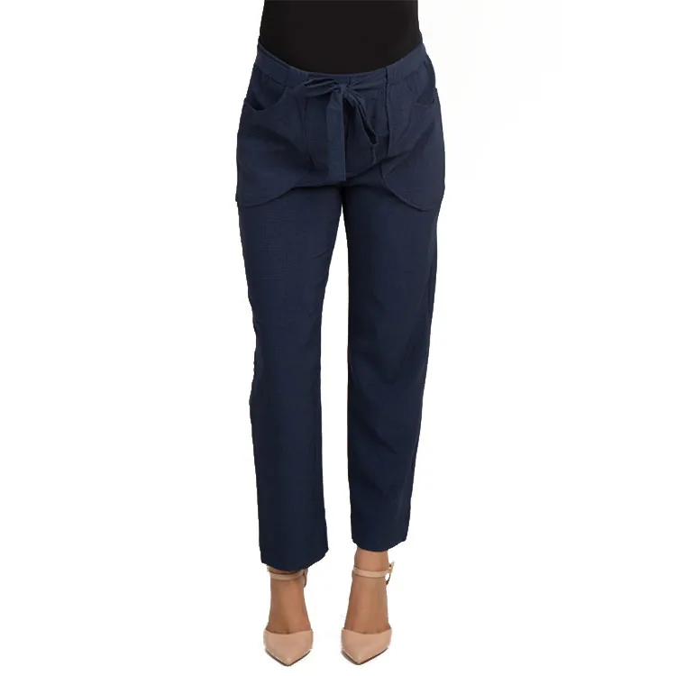 Elastic Waistband Plaid Maternity Pregnancy Pants