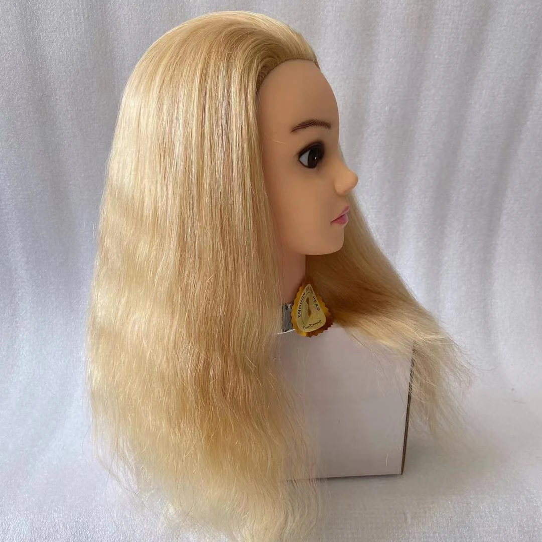 
First Beauty blonde training head manequin head hair black maniquin head for barber 